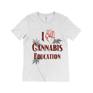 I Heart Cannabis Education T-Shirts Tri-Blend White Heather